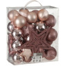 Набор пластиковых шаров HOUSE OF SEASONS, 40шт, Ø8см, с верхушкой розовый 84047